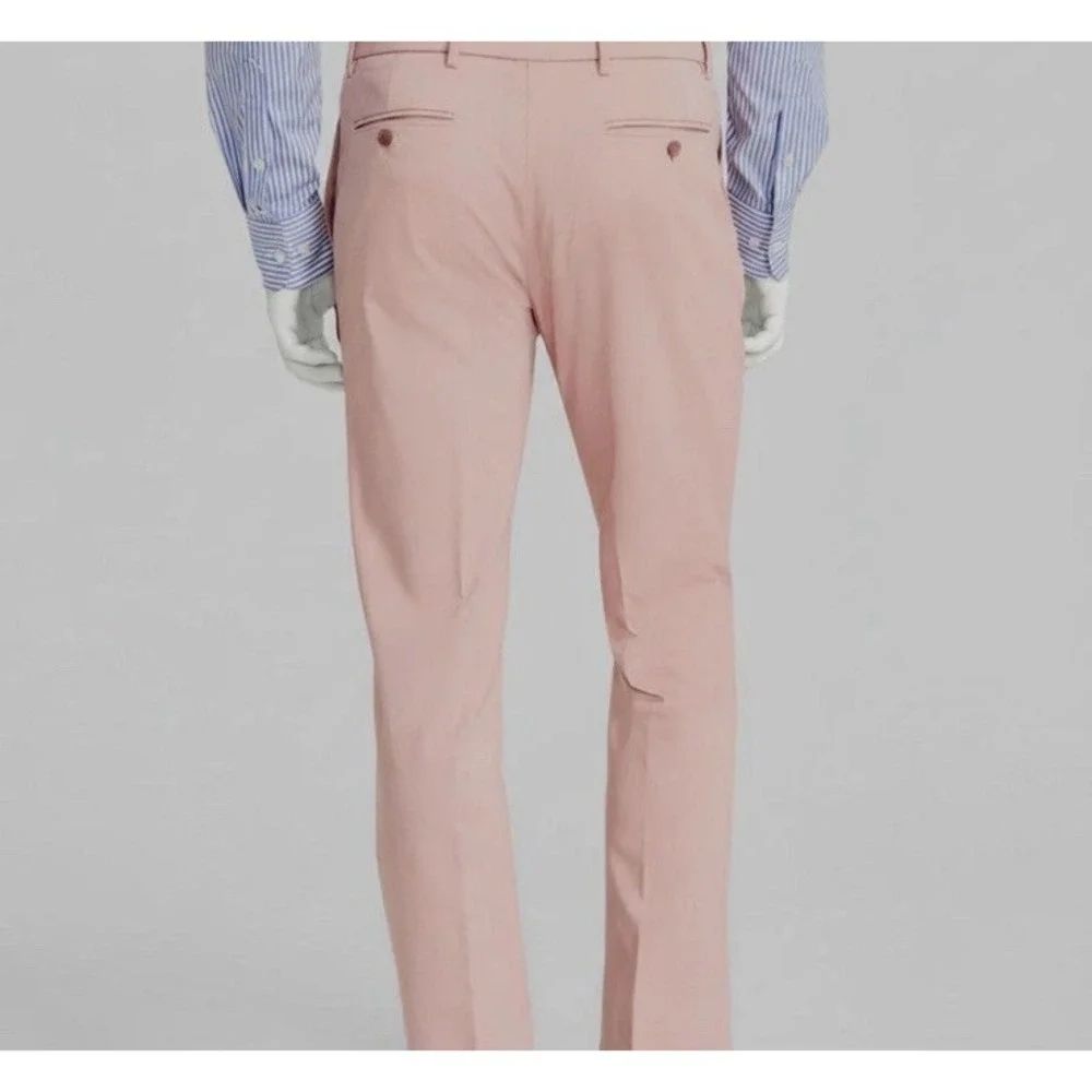 $95 NEW TOMMY HILFIGER Mens 42x32 Coral TH Flex Slim Dress Pants/Slacks